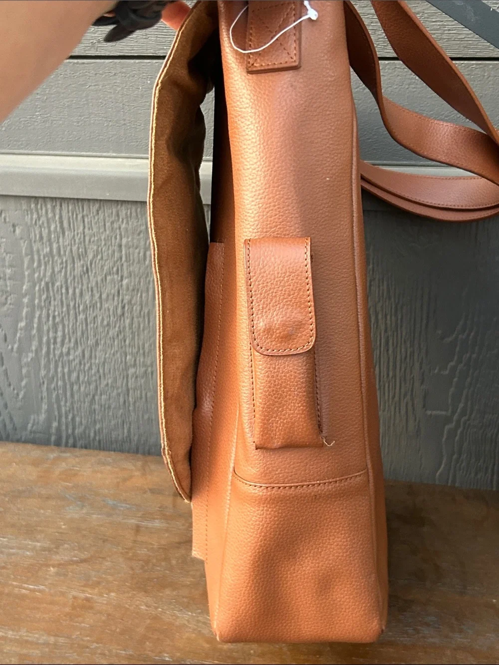 Primewear Women's Tan Leather 2 Wine Bottle Backpack with corkscrew
